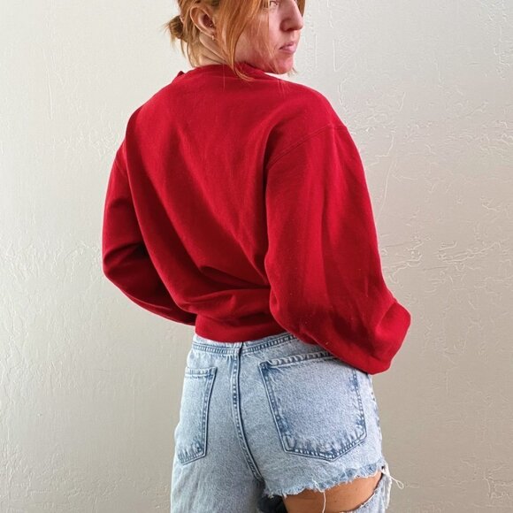 Vintage St. Cloud State Huskies Red Oversized Crewneck Sweatshirt - Picture 6 of 7